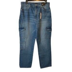 Express Straight Ankle High Rise Cargo Jeans